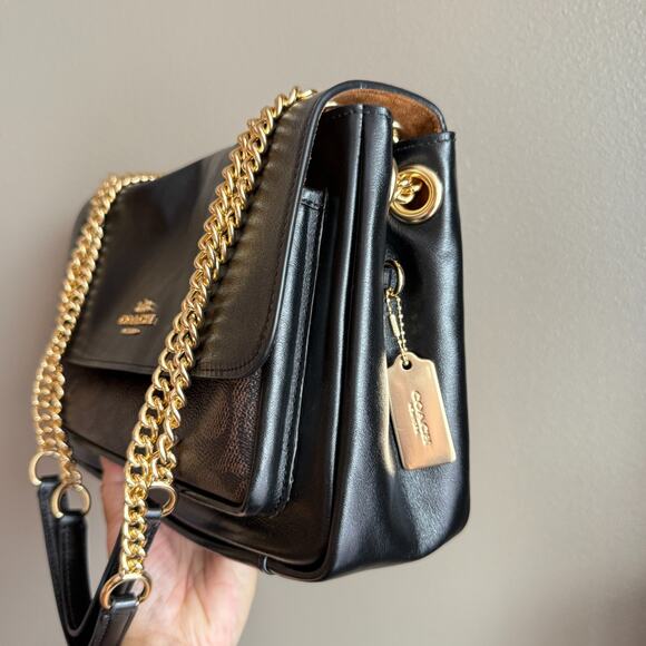 Coach Elodie Crossbody Bag In Signature Canvas CCF10 Walnut/Black - Picture 2 of 8